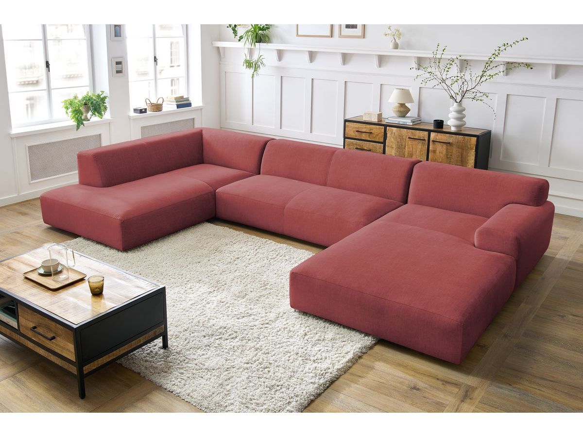 Canapé panoramique LAVENA velours orange — vue 6