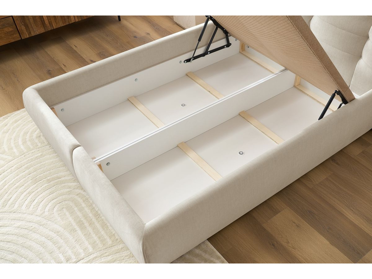 Canapé d'angle fixe EVEREST tissu chiné - Orange - Angle droit - 10 coussins
