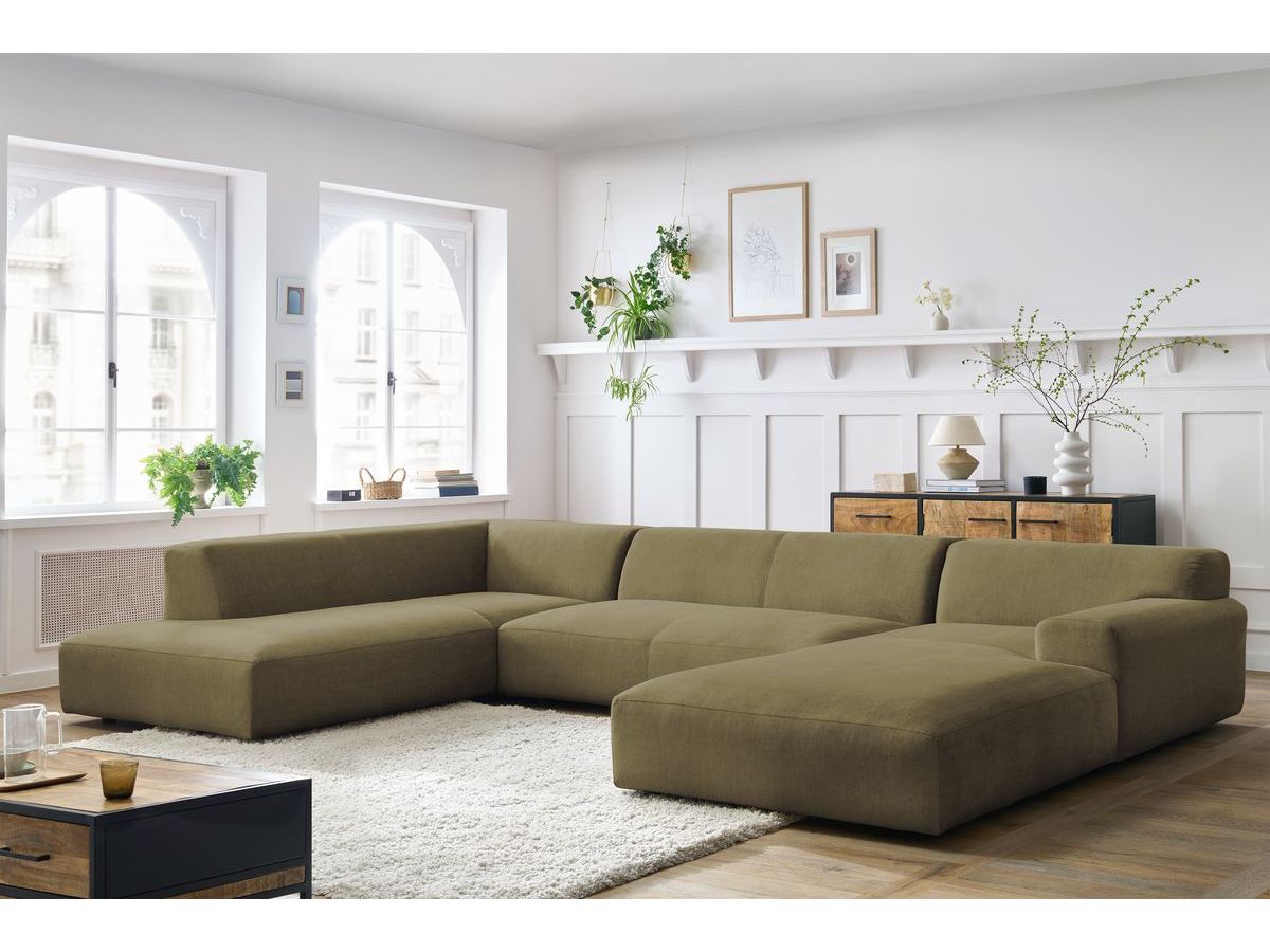 LAVENA vaste panoramabank in fluwelen stof