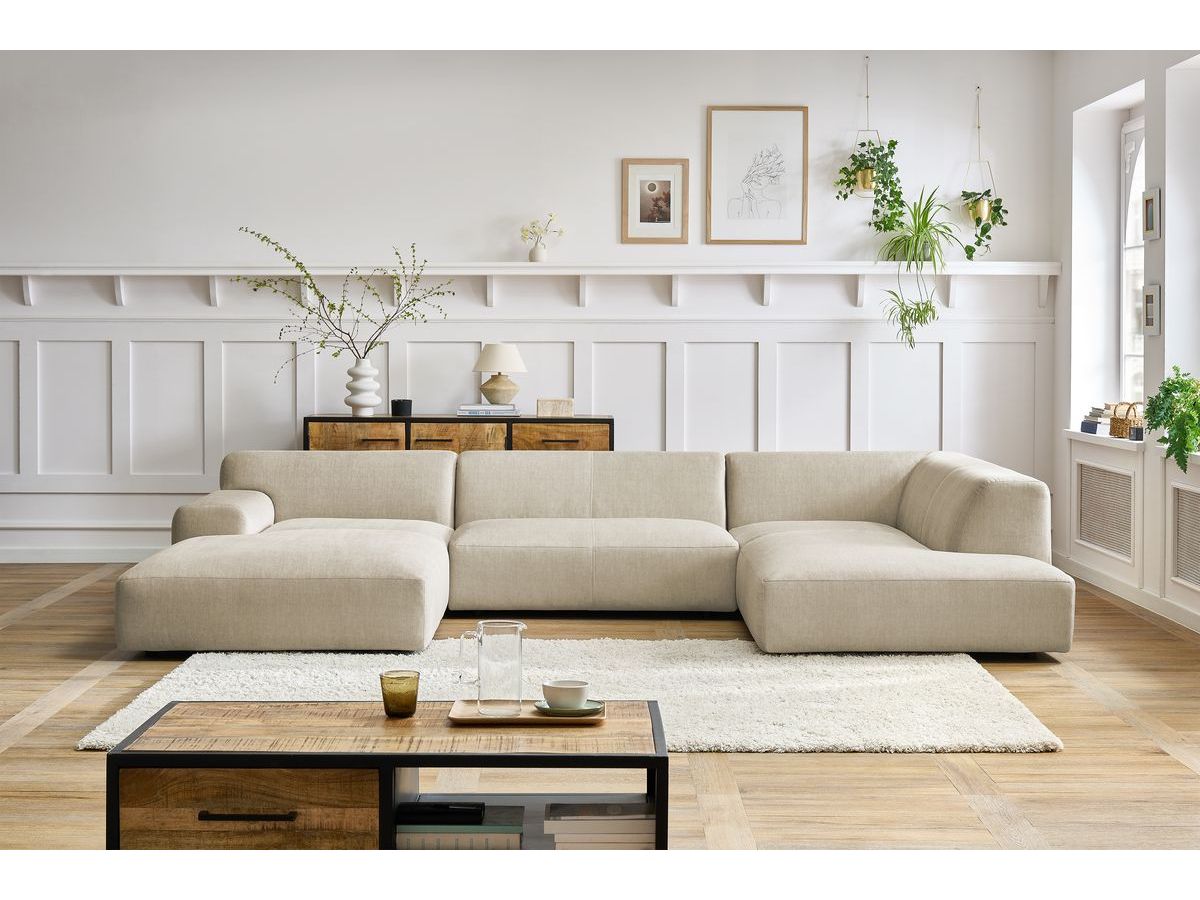LAVENA vaste compacte panoramabank in fluwelen stof