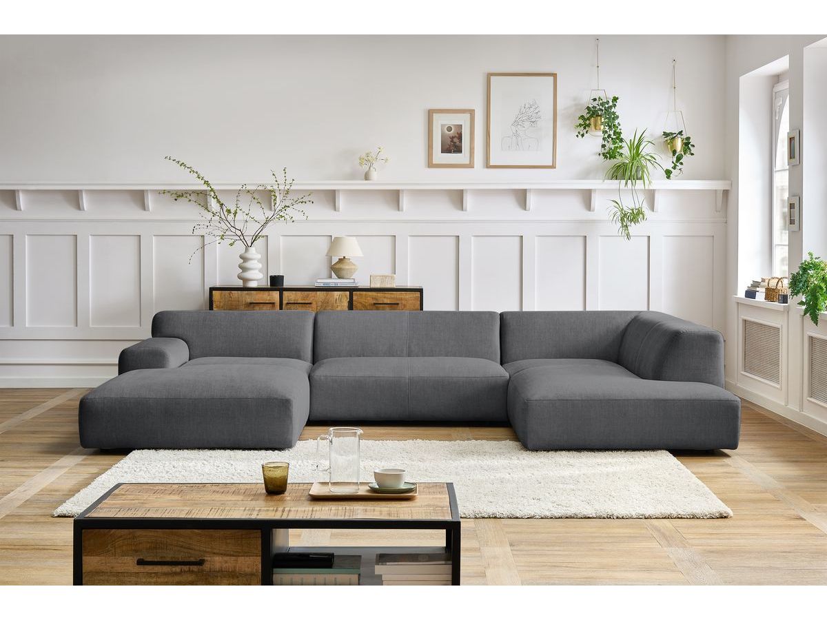LAVENA vaste compacte panoramabank in fluwelen stof