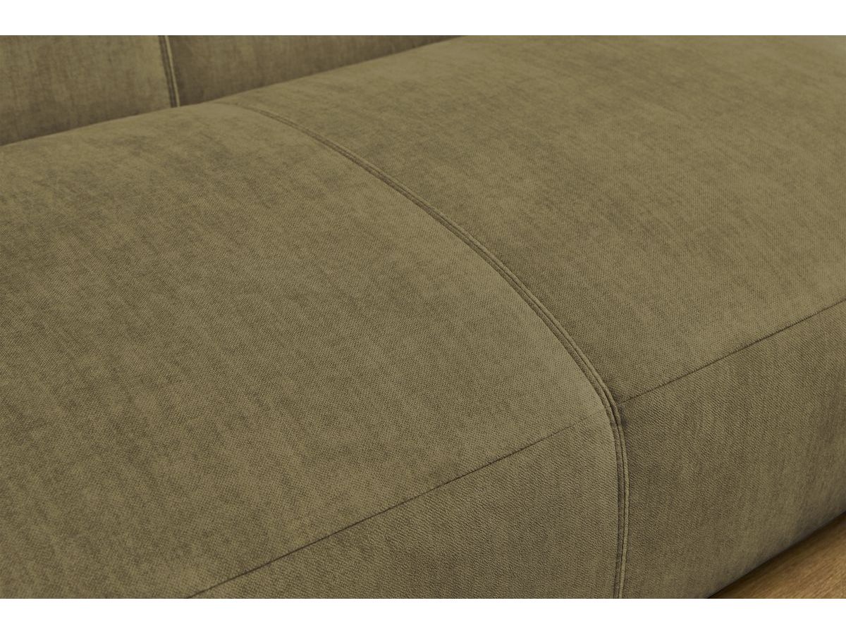 Canapé d'angle fixe EVEREST tissu chiné - Orange - Angle droit - 10 coussins