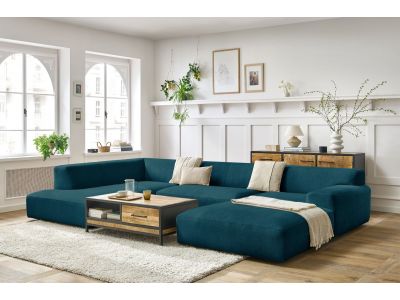 Canapé panoramique fixe compact LAVENA tissu velours
