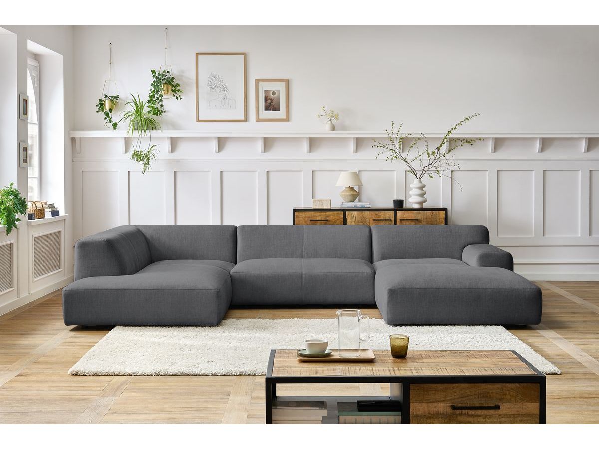 LAVENA vaste compacte panoramabank in fluwelen stof