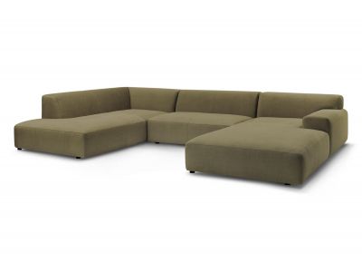 Canapé panoramique fixe compact LAVENA tissu velours