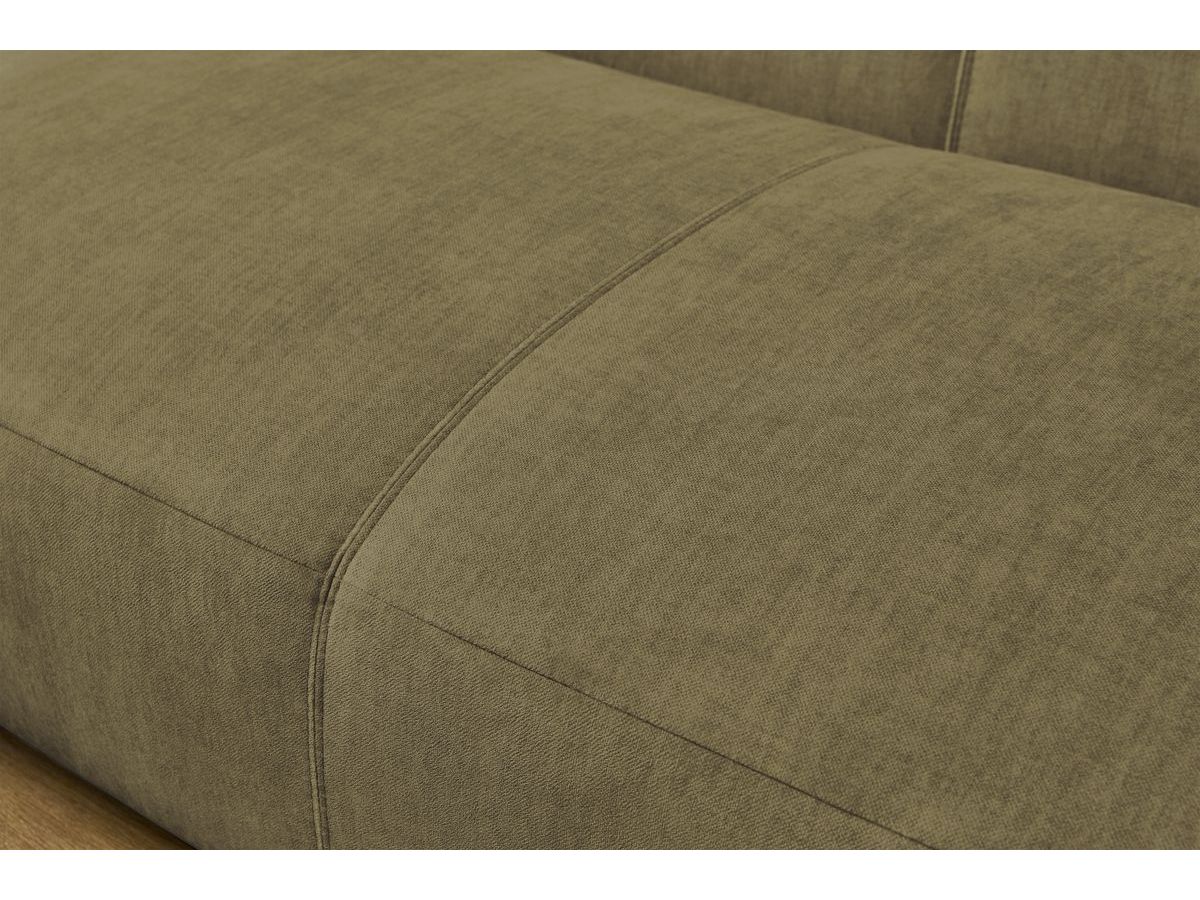 Canapé d'angle fixe EVEREST tissu chiné - Orange - Angle droit - 10 coussins