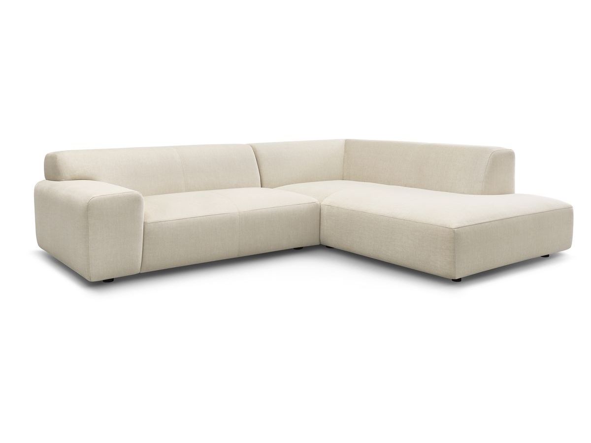 Canapé d'angle fixe compact LAVENA tissu velours