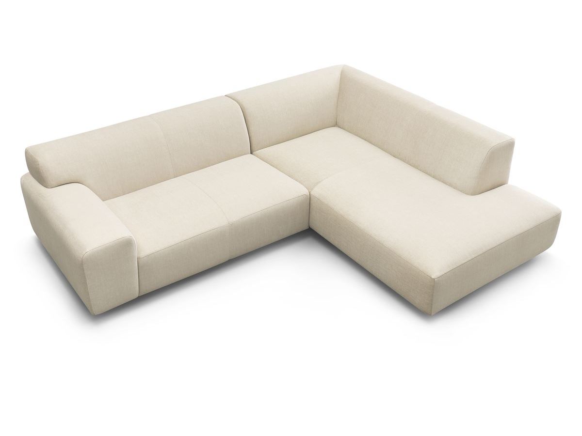 Canapé d'angle fixe compact LAVENA tissu velours