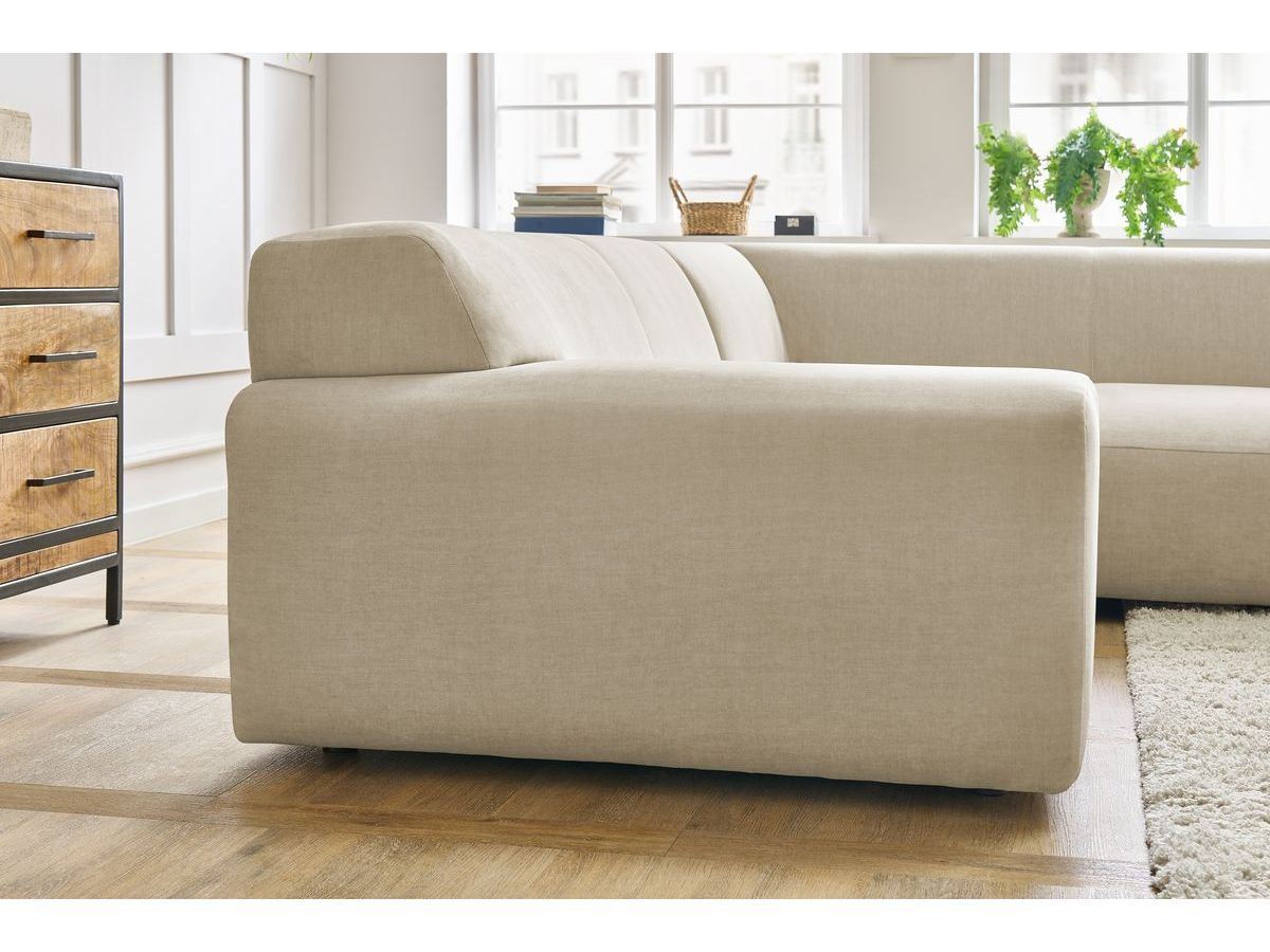 Canapé d'angle fixe compact LAVENA tissu velours