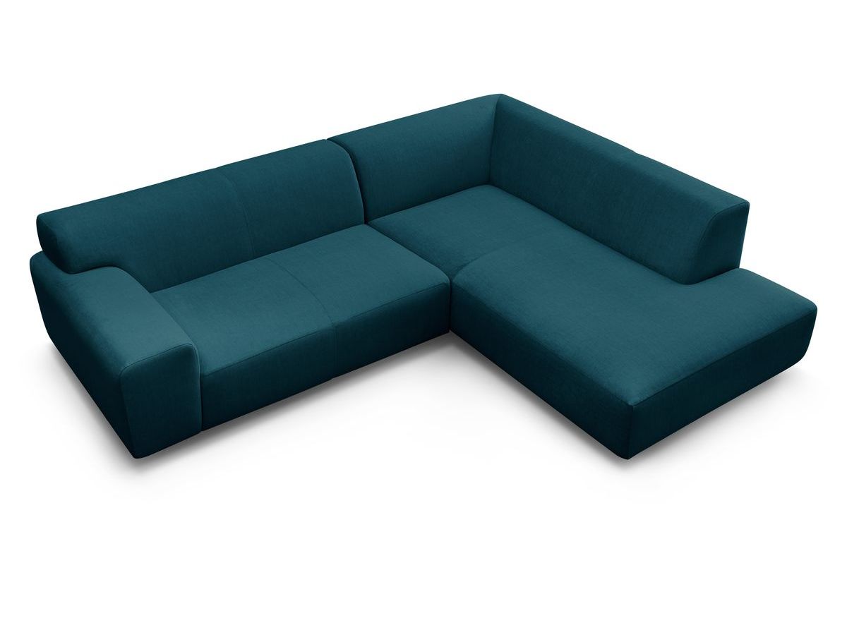Canapé d'angle fixe compact LAVENA tissu velours