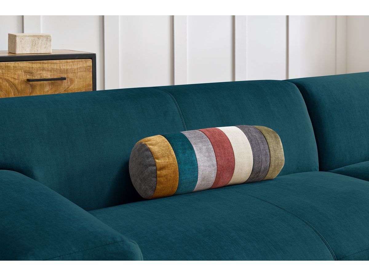 Canapé d'angle fixe compact LAVENA tissu velours