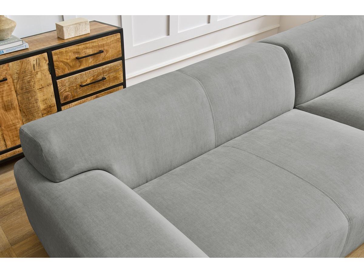 Canapé d'angle fixe compact LAVENA tissu velours