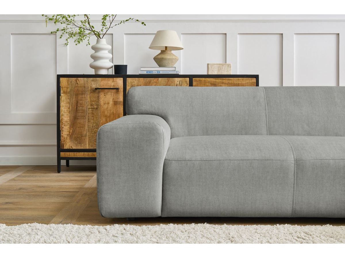 Canapé d'angle fixe compact LAVENA tissu velours