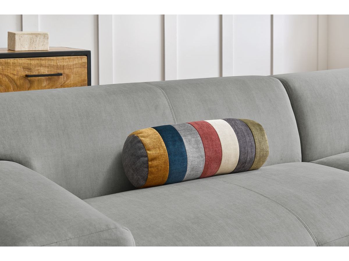 Canapé d'angle fixe compact LAVENA tissu velours