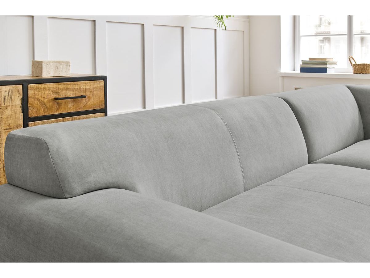 Canapé d'angle fixe compact LAVENA tissu velours
