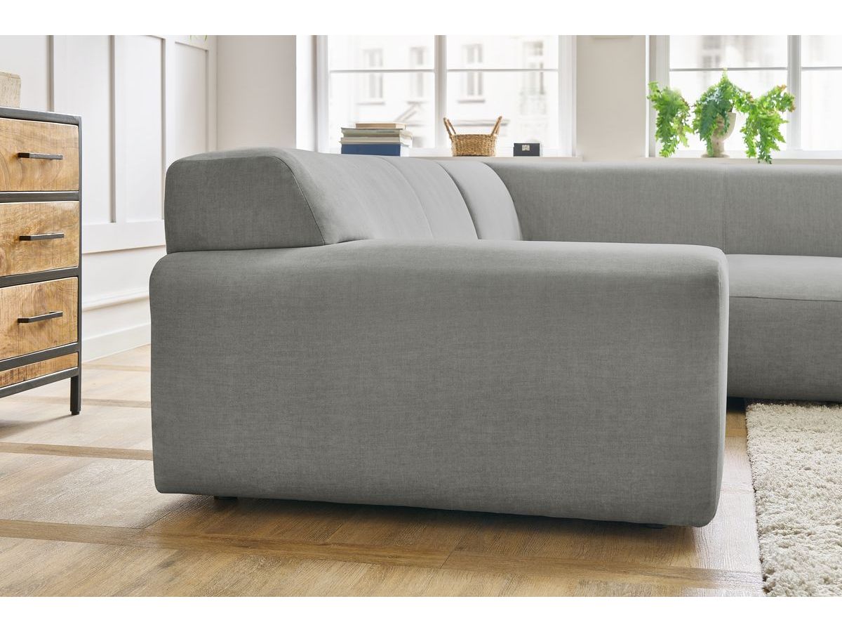 Canapé d'angle fixe compact LAVENA tissu velours