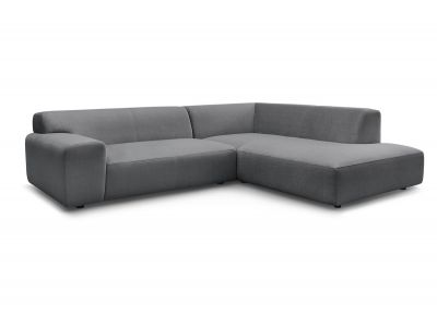 Canapé d'angle fixe compact LAVENA tissu velours