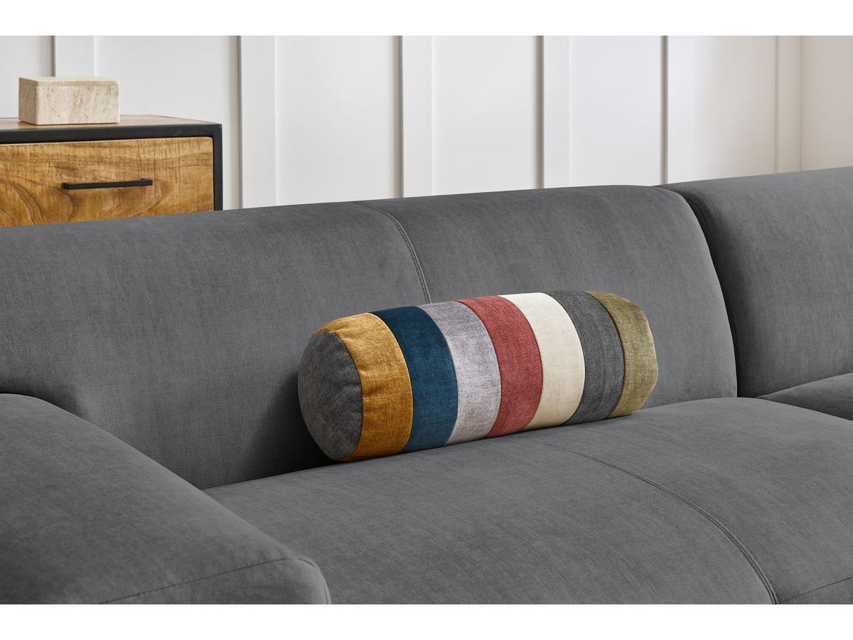 Canapé d'angle fixe compact LAVENA tissu velours