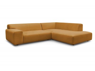 Canapé d'angle fixe compact LAVENA tissu velours
