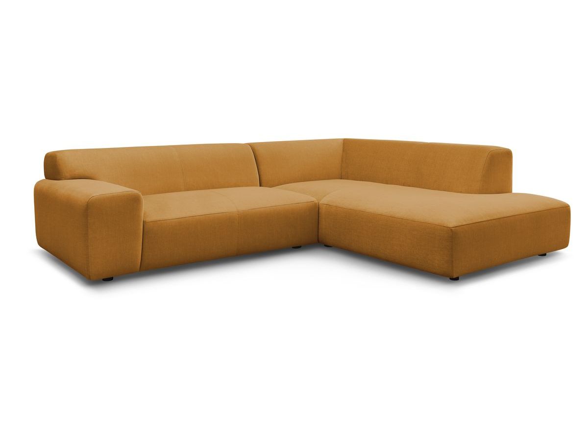 Canapé d'angle fixe compact LAVENA tissu velours
