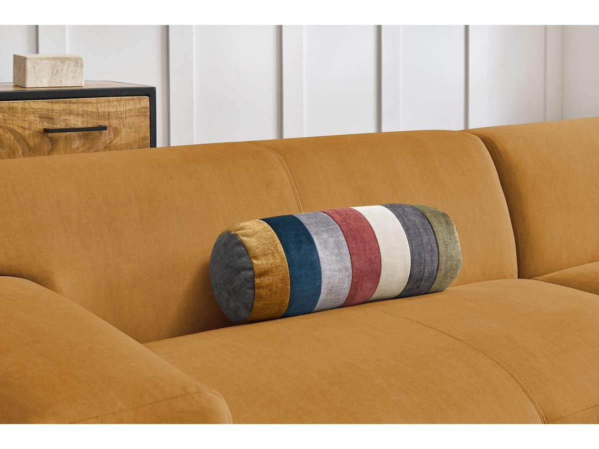 Canapé d'angle fixe compact LAVENA tissu velours