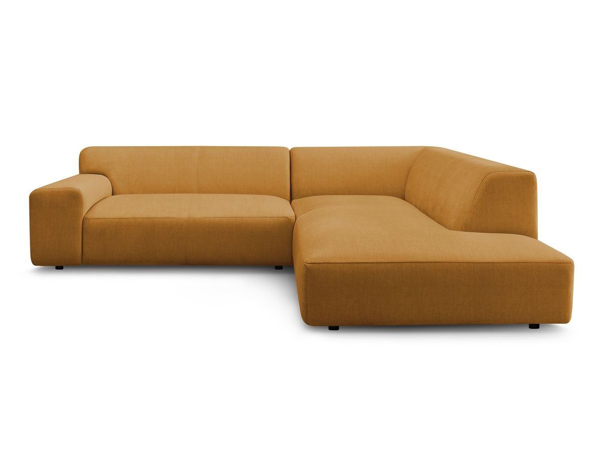 Canapé d'angle fixe compact LAVENA tissu velours