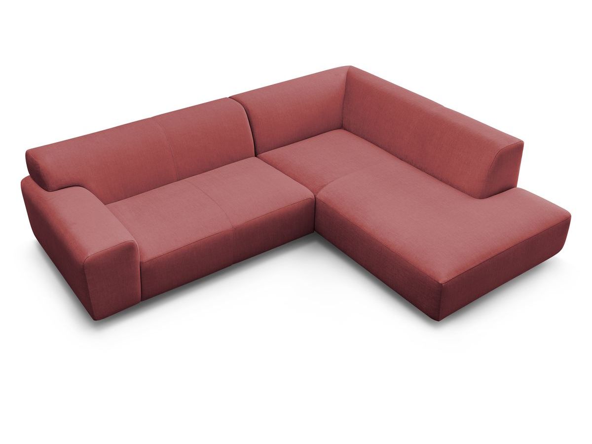 Canapé d'angle fixe compact LAVENA tissu velours