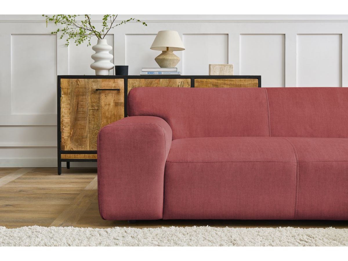 Canapé d'angle fixe compact LAVENA tissu velours