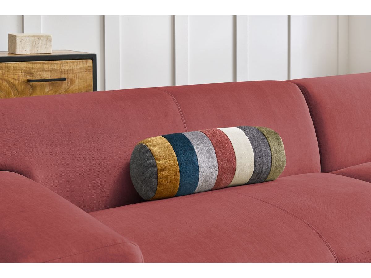 Canapé d'angle fixe compact LAVENA tissu velours