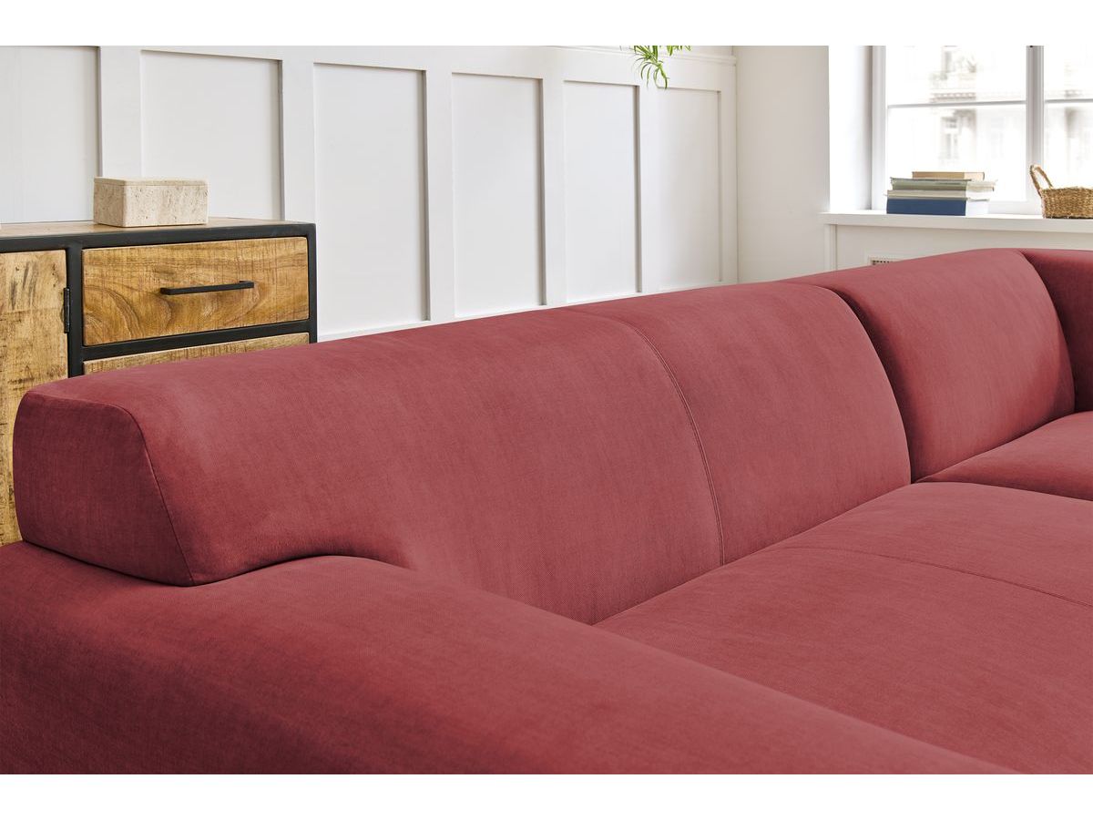 Canapé d'angle fixe compact LAVENA tissu velours