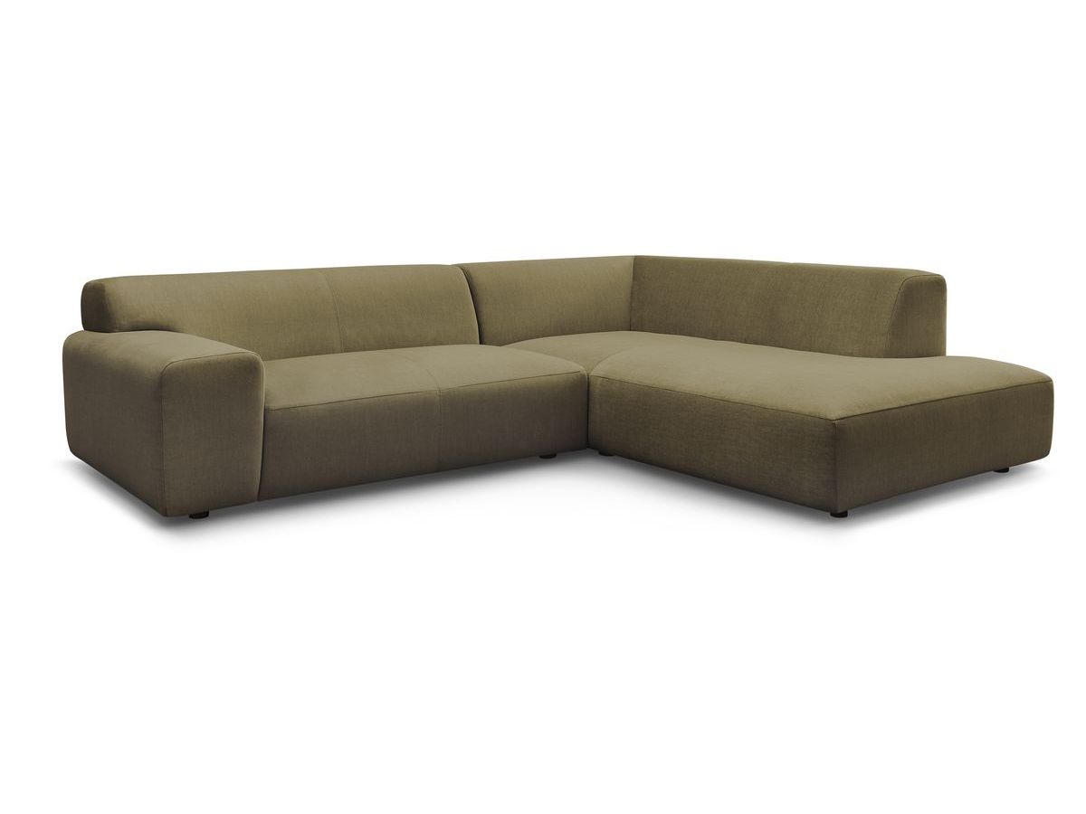 Canapé d'angle fixe compact LAVENA tissu velours