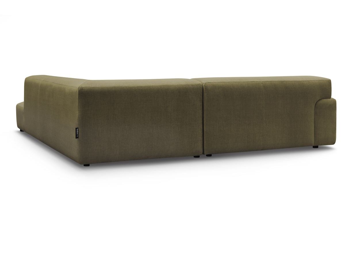 Canapé d'angle fixe EVEREST tissu chiné - Orange - Angle droit - 10 coussins