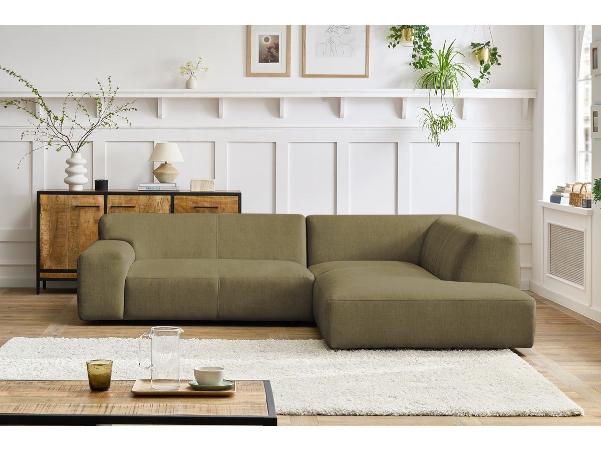 Canapé d'angle compact LAVENA velours vert — vue 5