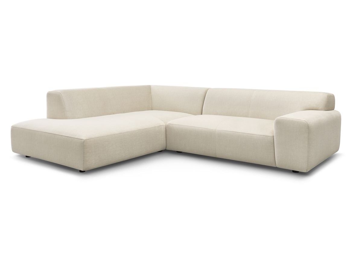 Canapé d'angle fixe compact LAVENA tissu velours