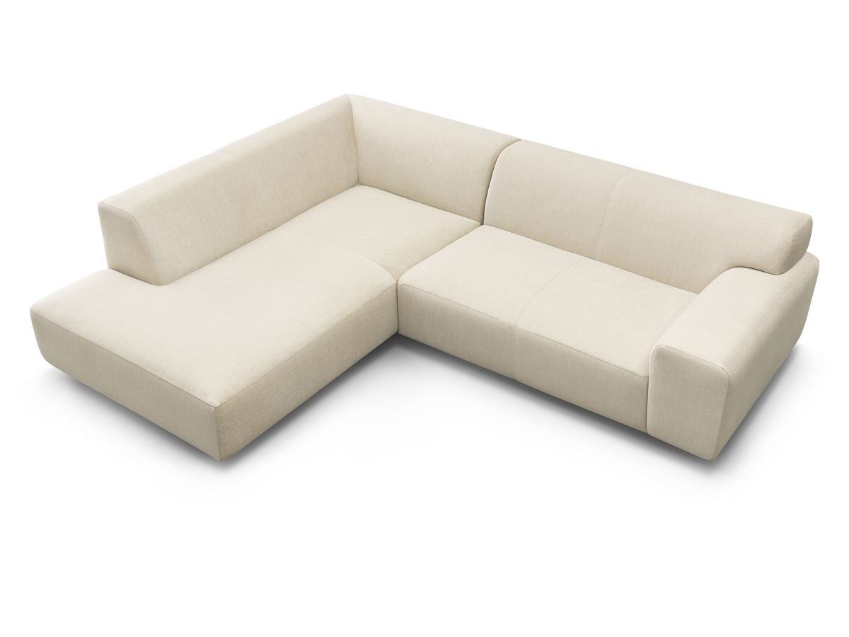 Canapé d'angle fixe compact LAVENA tissu velours