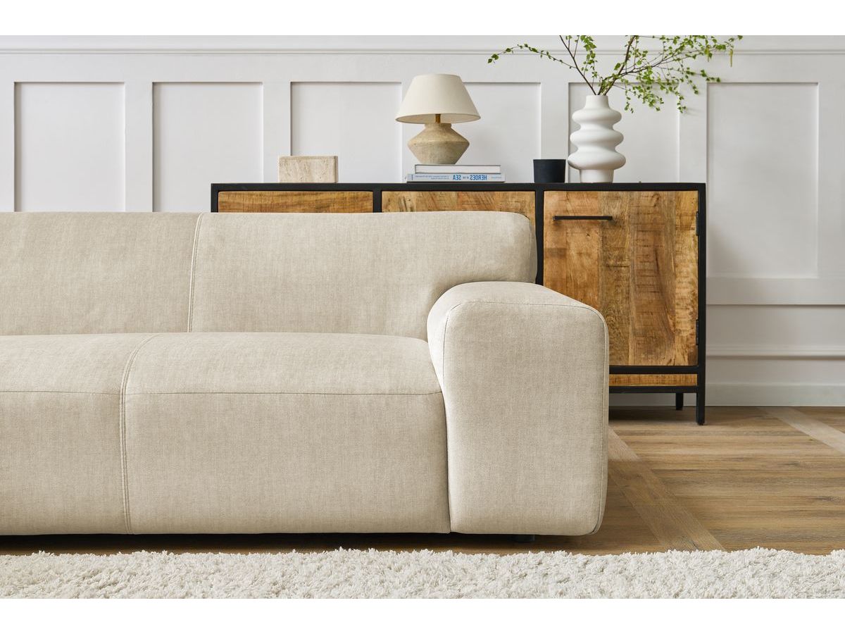 Canapé d'angle fixe compact LAVENA tissu velours