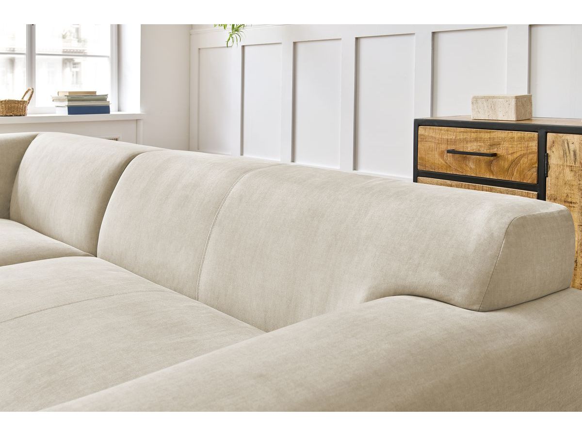 Canapé d'angle fixe compact LAVENA tissu velours