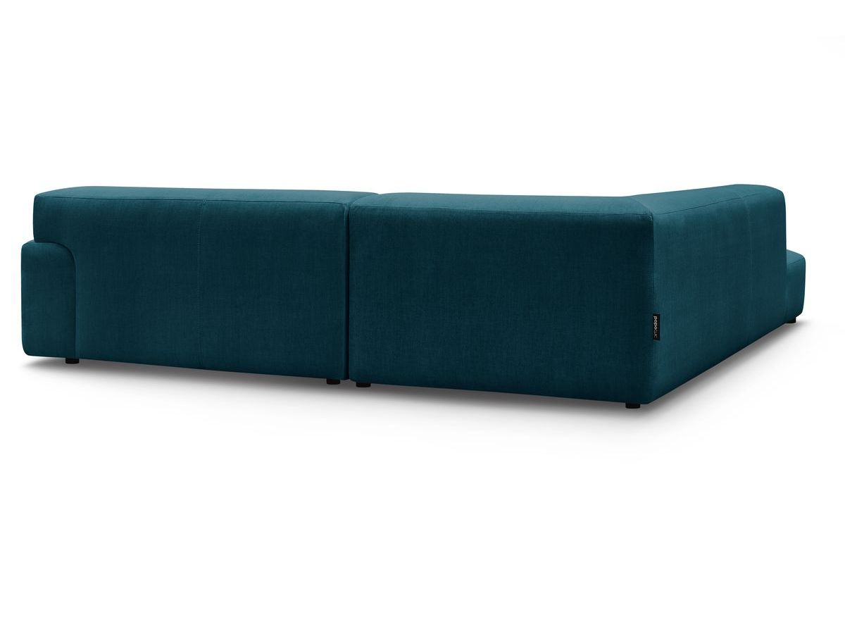 Canapé d'angle fixe EVEREST tissu chiné - Orange - Angle droit - 10 coussins