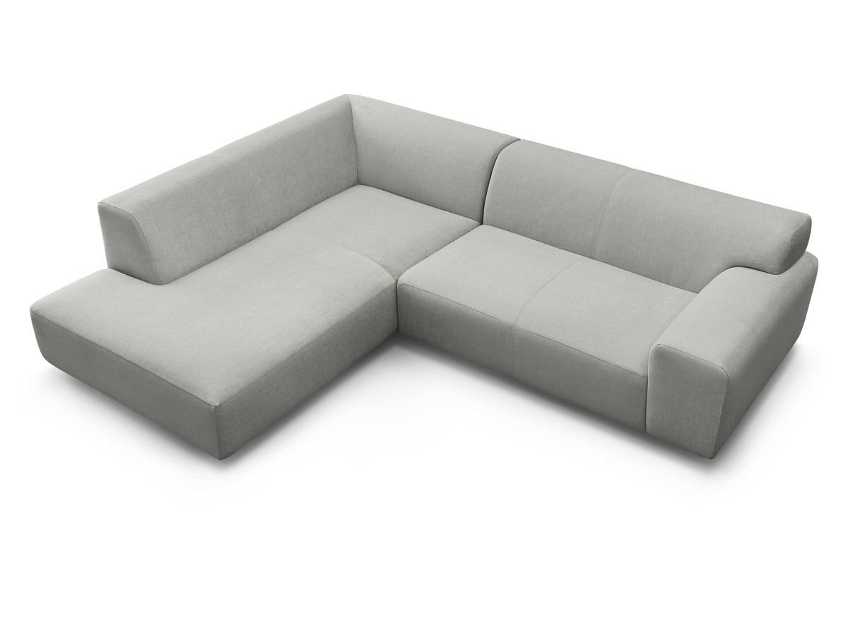 Canapé d'angle fixe compact LAVENA tissu velours