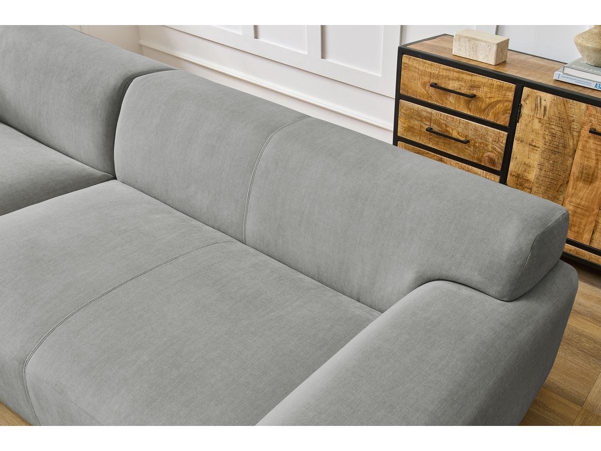 Canapé d'angle fixe compact LAVENA tissu velours