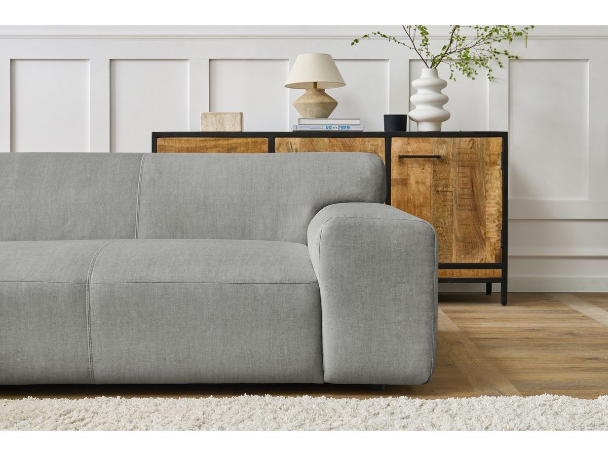 Canapé d'angle fixe compact LAVENA tissu velours