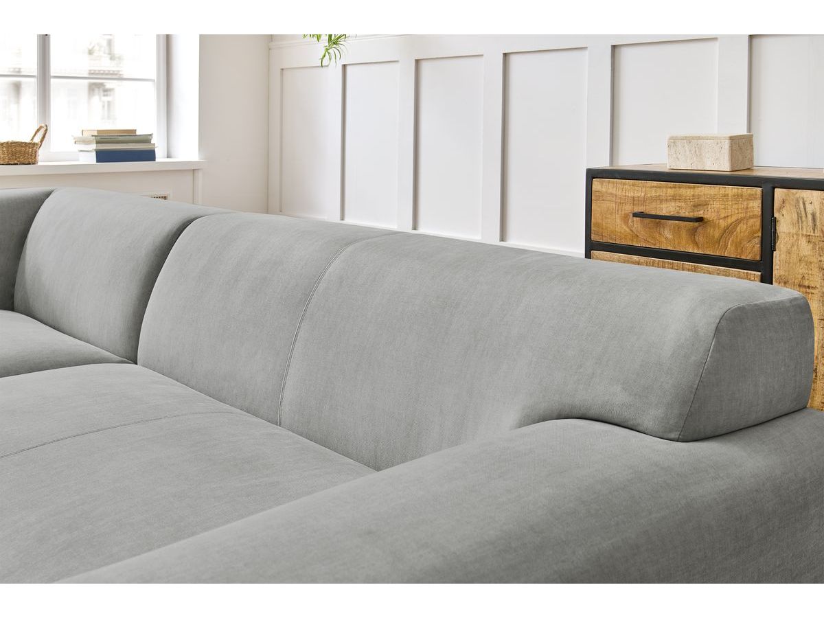 Canapé d'angle fixe compact LAVENA tissu velours