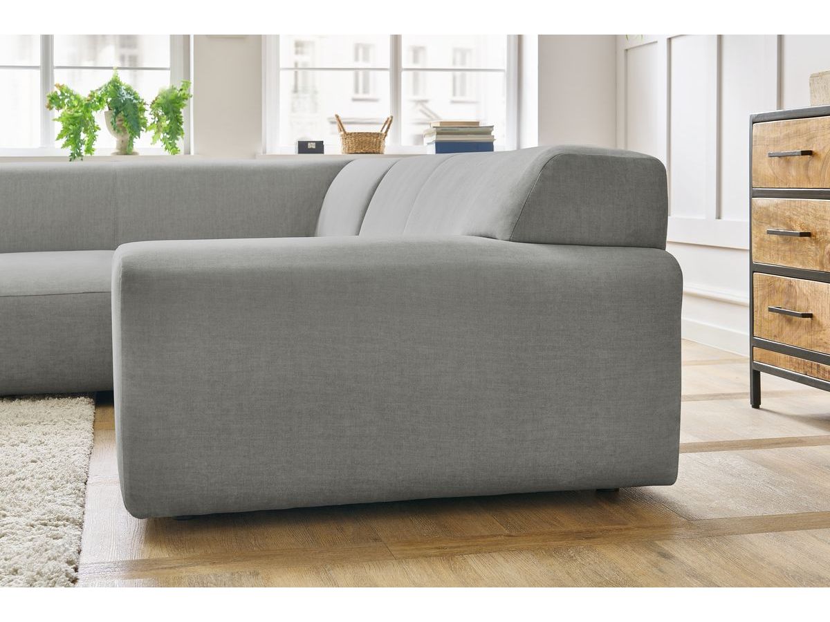 Canapé d'angle fixe compact LAVENA tissu velours
