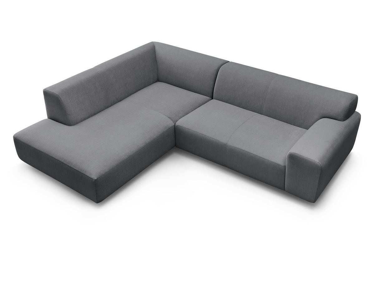 Canapé d'angle fixe compact LAVENA tissu velours