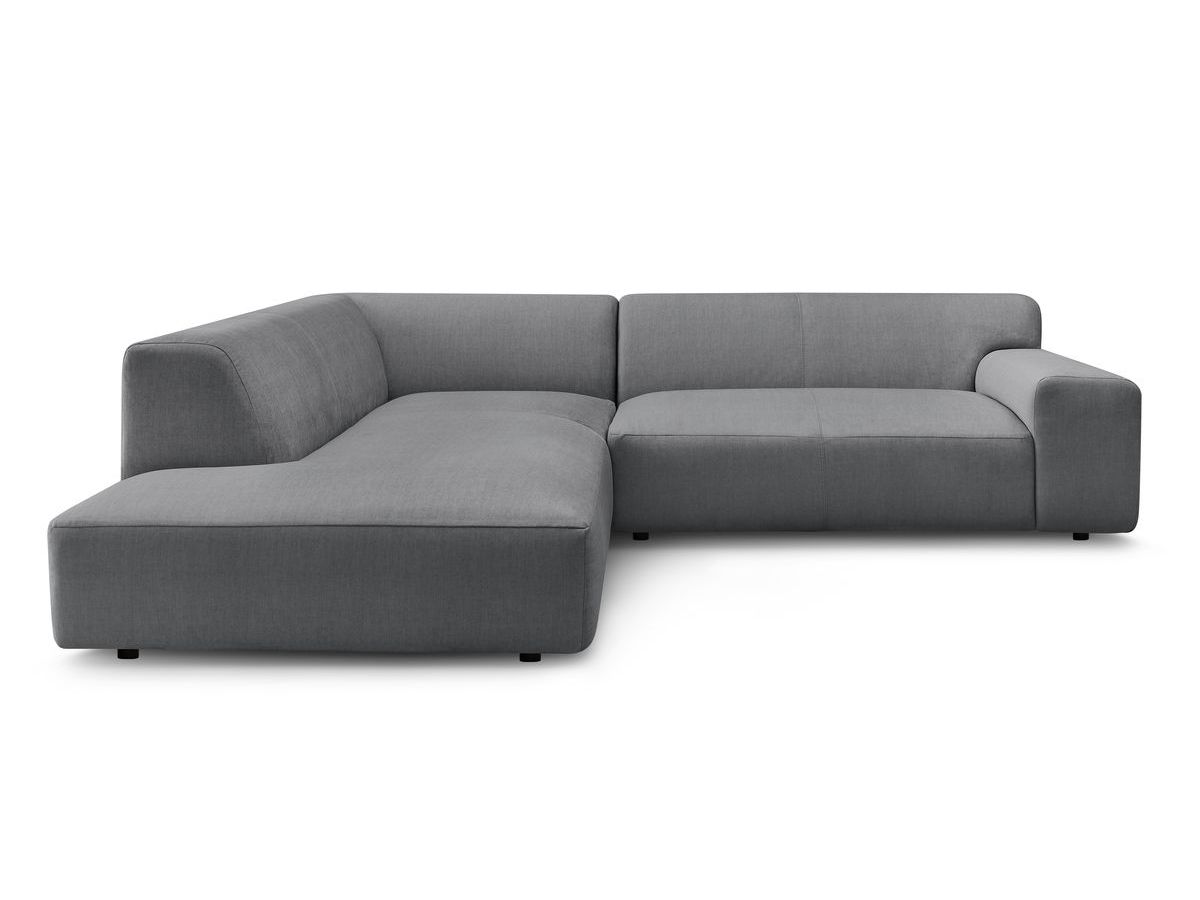 Canapé d'angle fixe compact LAVENA tissu velours