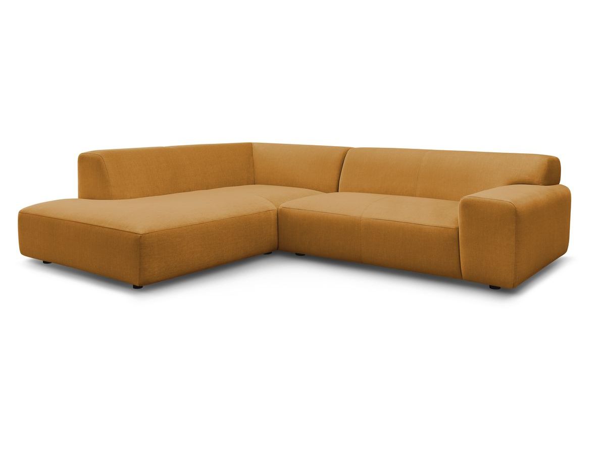 Canapé d'angle fixe compact LAVENA tissu velours