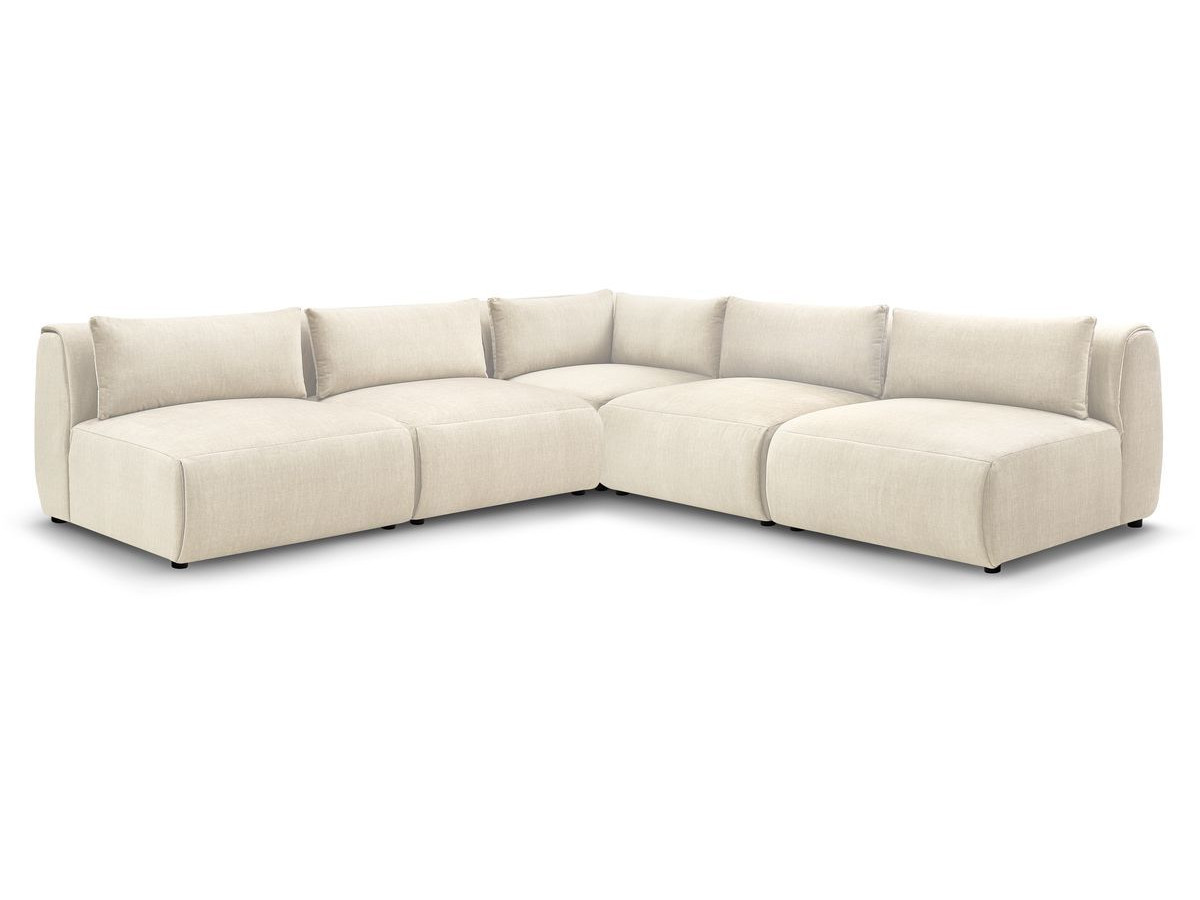 Modułowa sofa narożna JEANNE w tkaninie teksturowanej z 4 miejscami siedzącymi i 1 narożnikiem