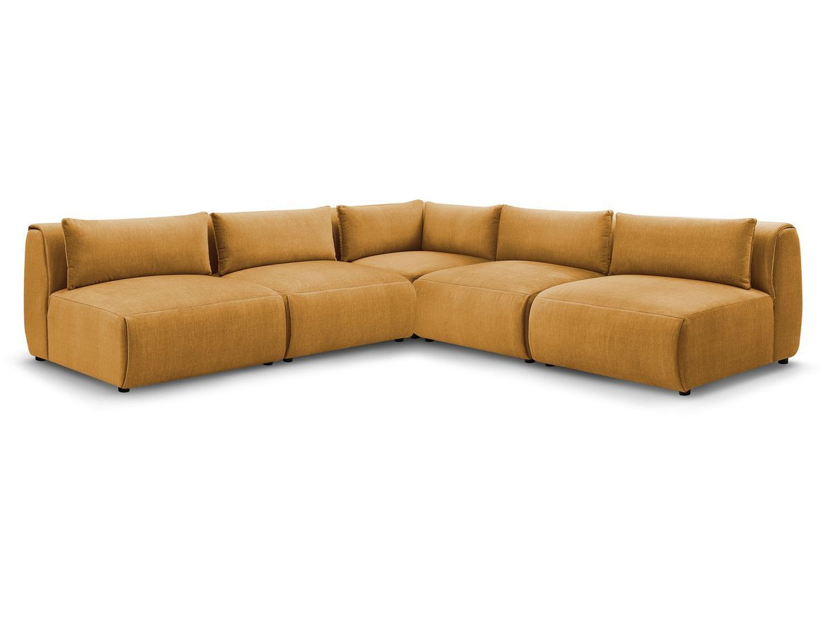 Modułowa sofa narożna JEANNE w tkaninie teksturowanej z 4 miejscami siedzącymi i 1 narożnikiem