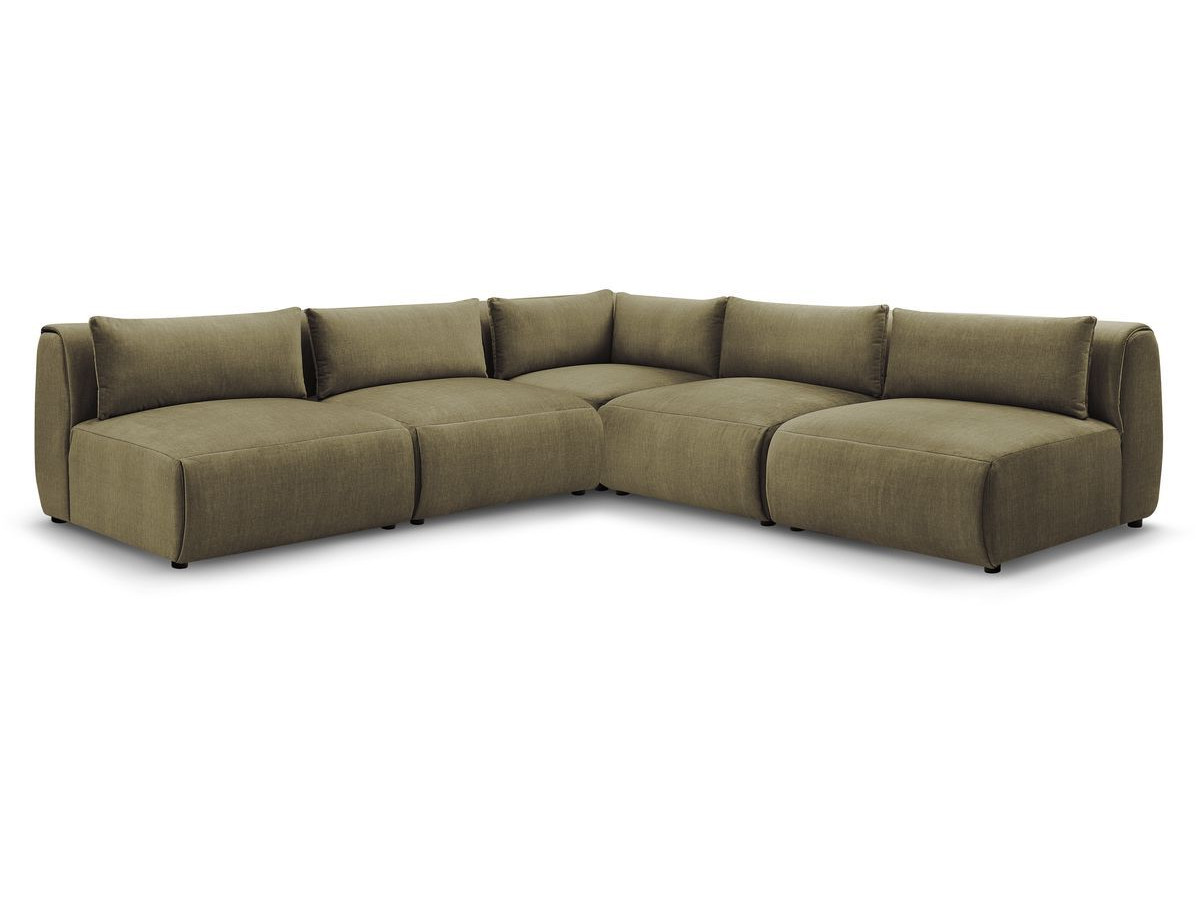 Modułowa sofa narożna JEANNE w tkaninie teksturowanej z 4 miejscami siedzącymi i 1 narożnikiem