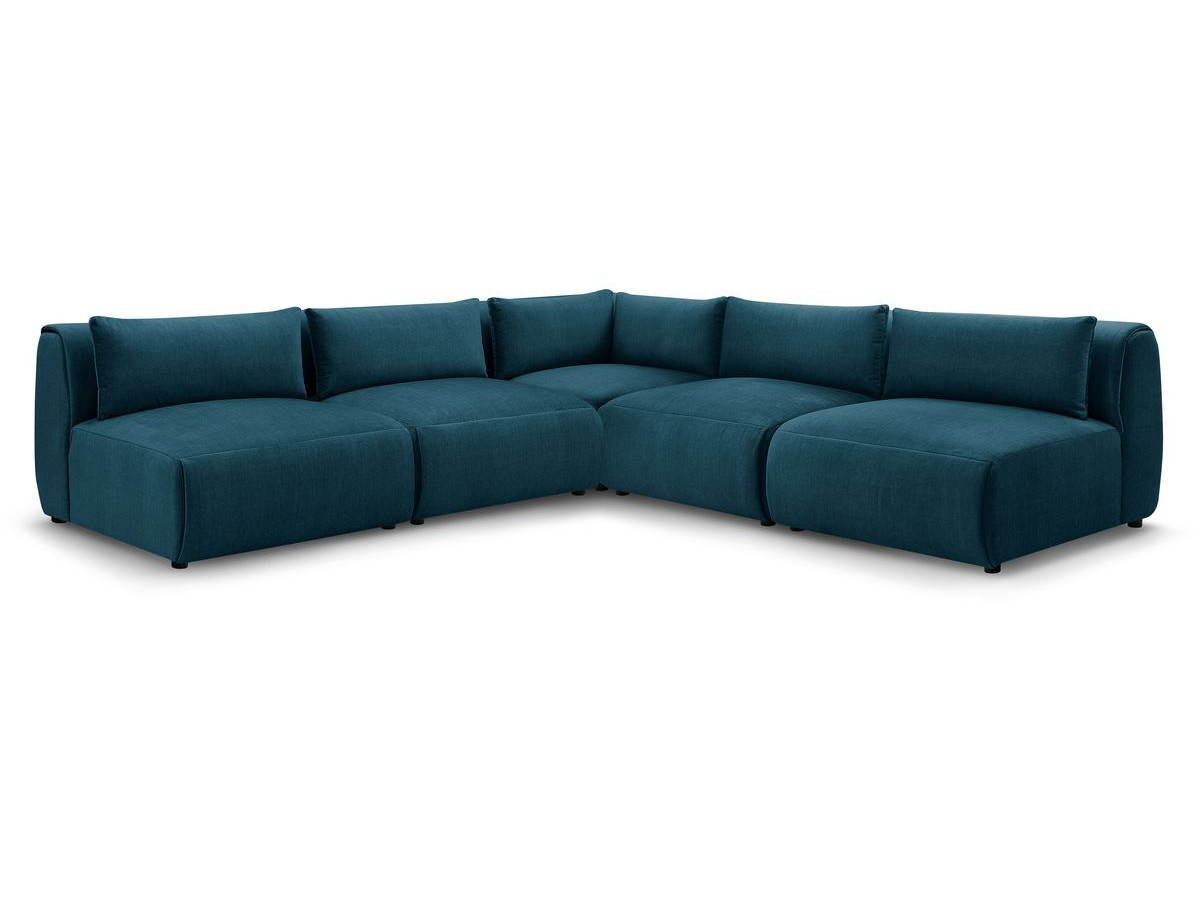 Modułowa sofa narożna JEANNE w tkaninie teksturowanej z 4 miejscami siedzącymi i 1 narożnikiem